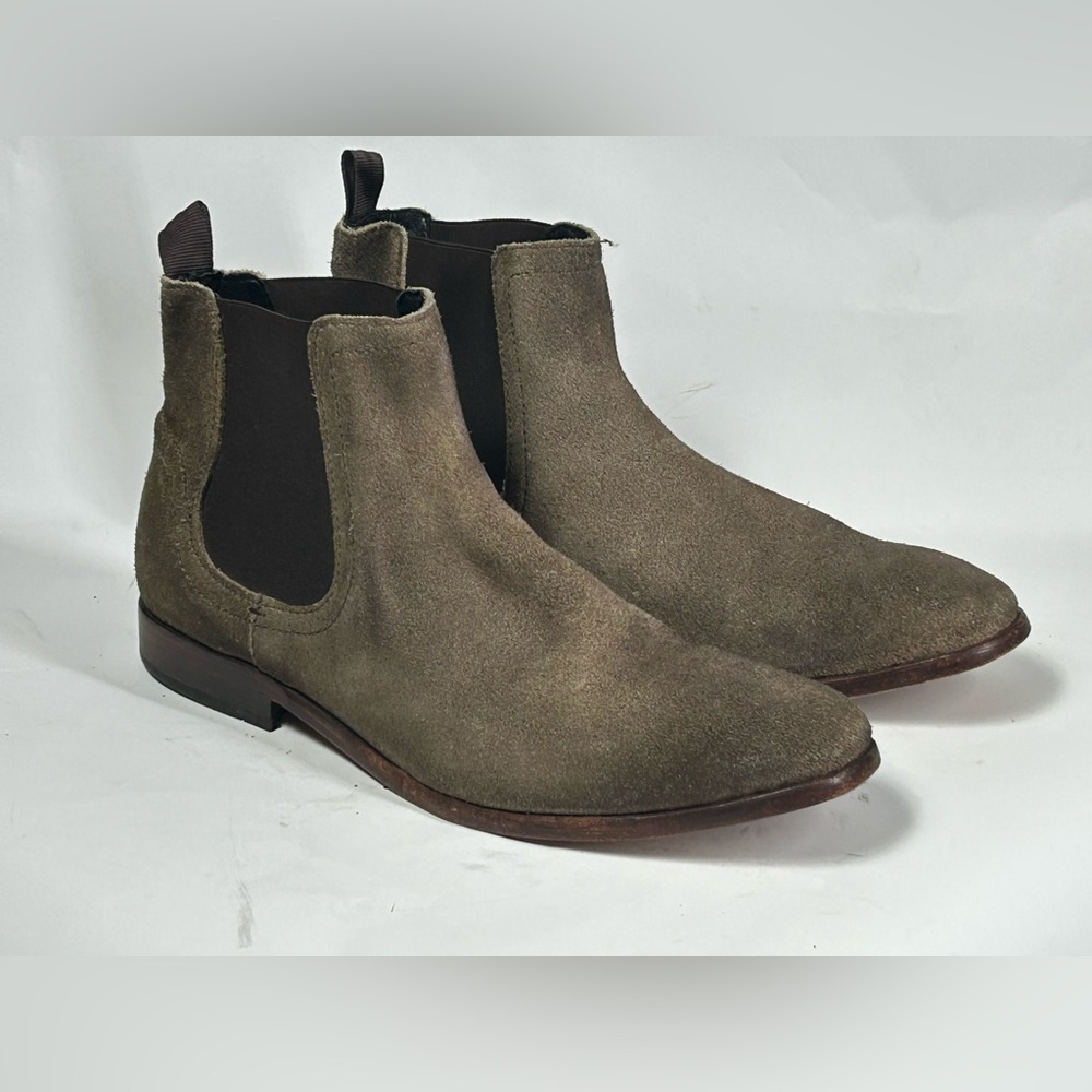 H Hudson LANGLEY Stone Suede Chelsea Boot 43/ US 10